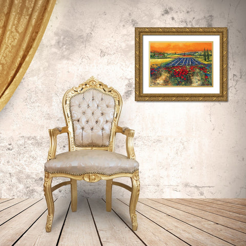 Provence Gold Ornate Wood Framed Art Print with Double Matting by Madjid