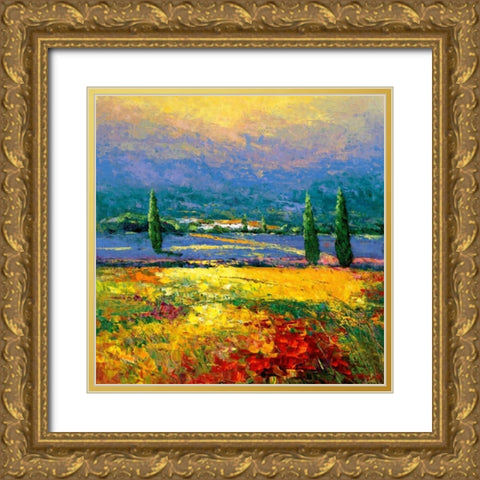 Provene II Gold Ornate Wood Framed Art Print with Double Matting by Madjid