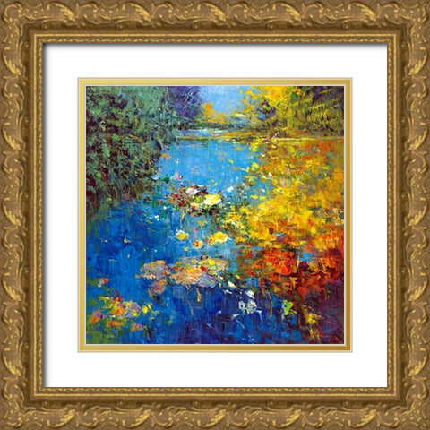 Idyll I Gold Ornate Wood Framed Art Print with Double Matting by Madjid