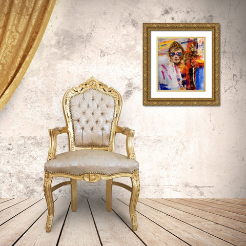 Lolita Gold Ornate Wood Framed Art Print with Double Matting by Madjid
