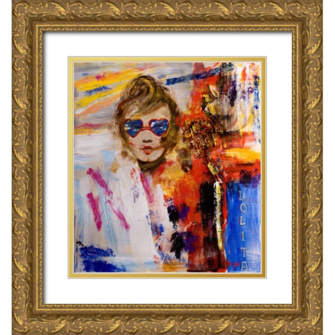 Lolita Gold Ornate Wood Framed Art Print with Double Matting by Madjid