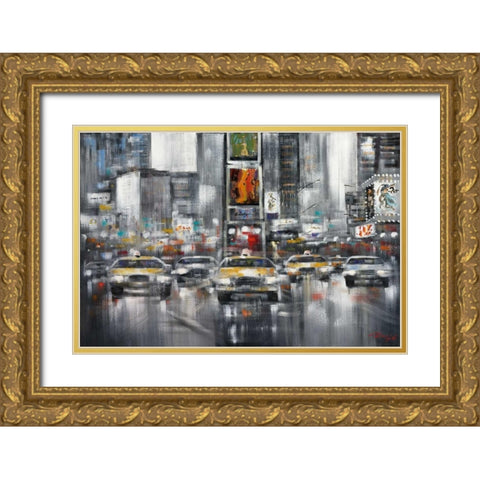 Taxi I Gold Ornate Wood Framed Art Print with Double Matting by Madjid