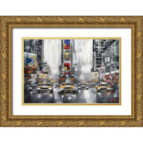 Taxi II Gold Ornate Wood Framed Art Print with Double Matting by Madjid