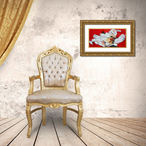 Giglio Gold Ornate Wood Framed Art Print with Double Matting by Beletti, Nicole