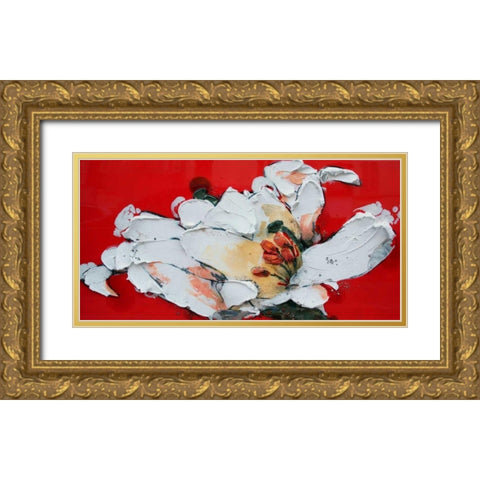 Giglio Gold Ornate Wood Framed Art Print with Double Matting by Beletti, Nicole