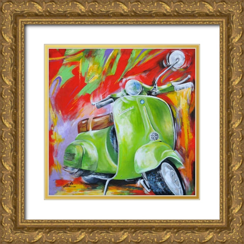 Vespa I Gold Ornate Wood Framed Art Print with Double Matting by Colle, Pasquale