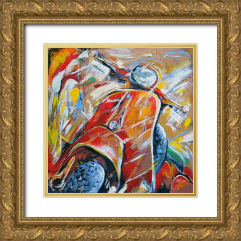 Vespa II Gold Ornate Wood Framed Art Print with Double Matting by Colle, Pasquale