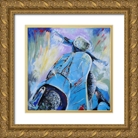 Vespa III Gold Ornate Wood Framed Art Print with Double Matting by Colle, Pasquale