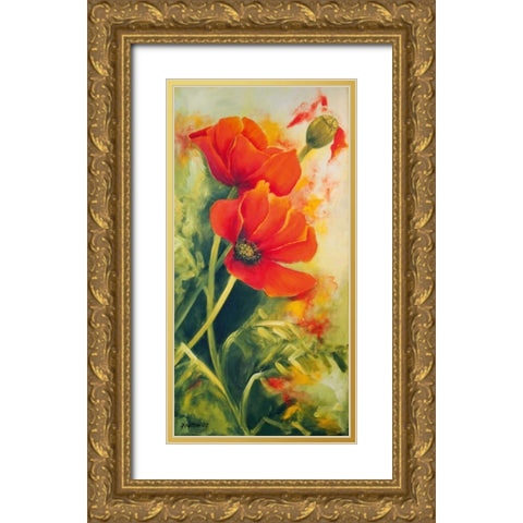 Mohnbluten I Gold Ornate Wood Framed Art Print with Double Matting by Ruther, Petra