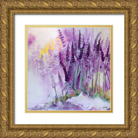 Lavendel II Gold Ornate Wood Framed Art Print with Double Matting by Ruther, Petra