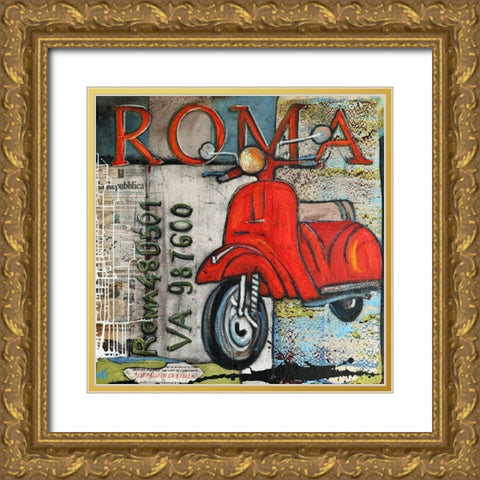 Roma I Gold Ornate Wood Framed Art Print with Double Matting by HÃ¼ttner, Rainer