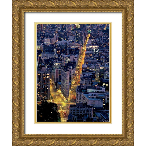 Flat light Gold Ornate Wood Framed Art Print with Double Matting by Reis, Thomas