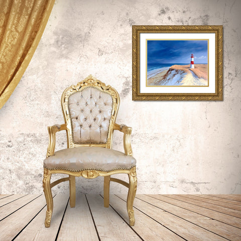 Leutturm bei List-Sylt Gold Ornate Wood Framed Art Print with Double Matting by Schneider, Sigur