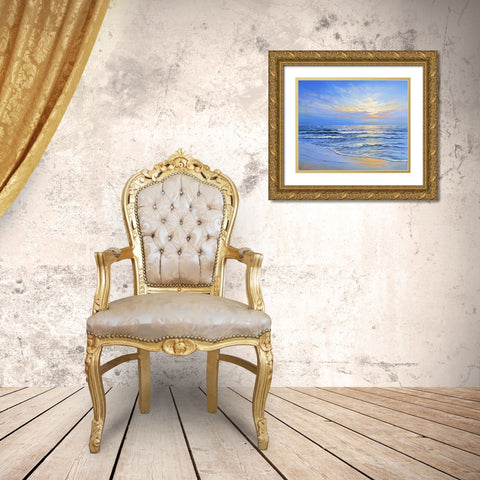 Sunset at Ostsee coast II Gold Ornate Wood Framed Art Print with Double Matting by Schneider, Sigur