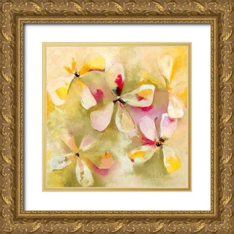 Springtime Gold Ornate Wood Framed Art Print with Double Matting by Strunk, Anne L.