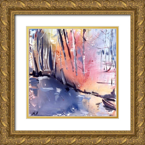 Spreewald Gold Ornate Wood Framed Art Print with Double Matting by Miteff, Stefan
