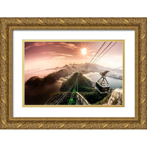View over Rio de Janeiro Gold Ornate Wood Framed Art Print with Double Matting by Seifinger, Toby