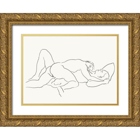 Akt 9 Gold Ornate Wood Framed Art Print with Double Matting by Maier, Werner