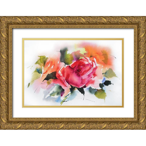 Die Rose Gold Ornate Wood Framed Art Print with Double Matting by Maier, Werner