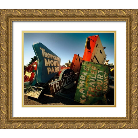 Jumble O Signs Gold Ornate Wood Framed Art Print with Double Matting by Stalowy, John