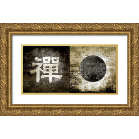 Zen Symbol 12 Gold Ornate Wood Framed Art Print with Double Matting by Abstract Eye