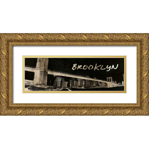 Brooklyn Gold Ornate Wood Framed Art Print with Double Matting by Adamsky