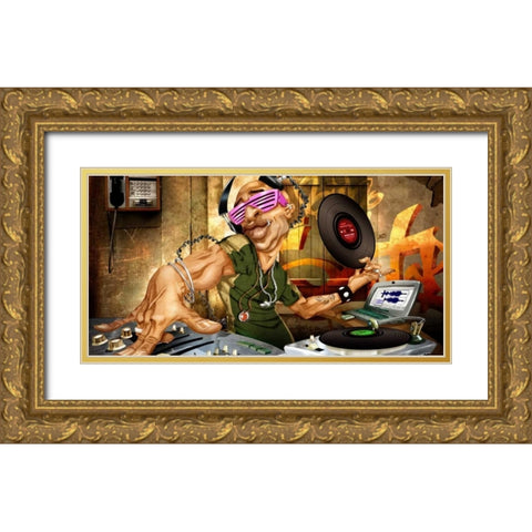 D.J. Frank Gold Ornate Wood Framed Art Print with Double Matting by Alvez, A. - Perez, A.