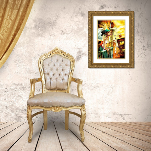 I listen you-1 Gold Ornate Wood Framed Art Print with Double Matting by Alvez, A. - Perez, A.