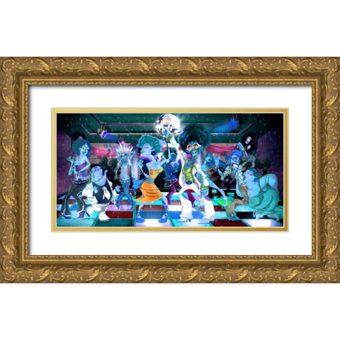 Disco Club -3 Gold Ornate Wood Framed Art Print with Double Matting by Alvez, A. - Perez, A.