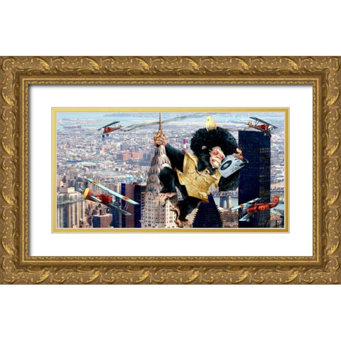 King Kong Gold Ornate Wood Framed Art Print with Double Matting by Alvez, A. - Perez, A.
