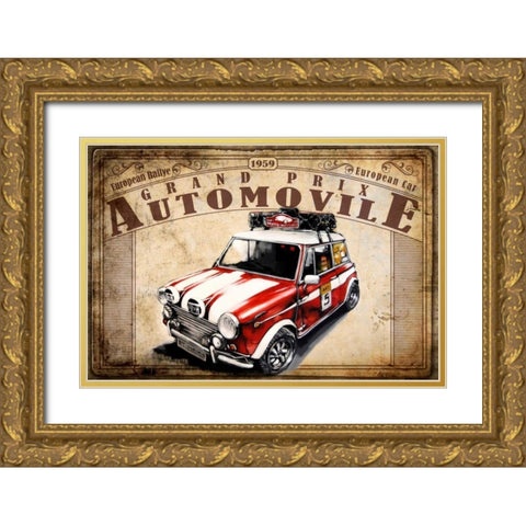 Grand Prix Automovile Gold Ornate Wood Framed Art Print with Double Matting by Sola, Bresso
