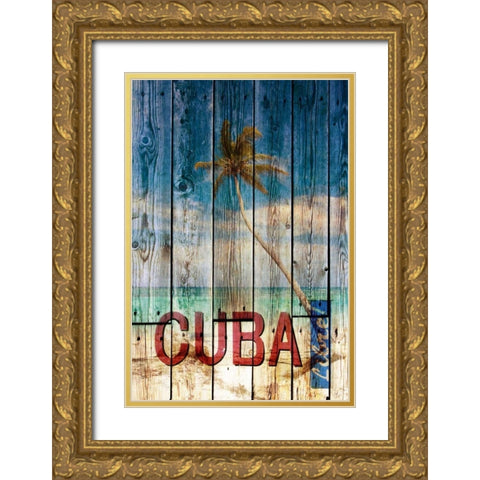 Cuba Libre Gold Ornate Wood Framed Art Print with Double Matting by Sola, Bresso