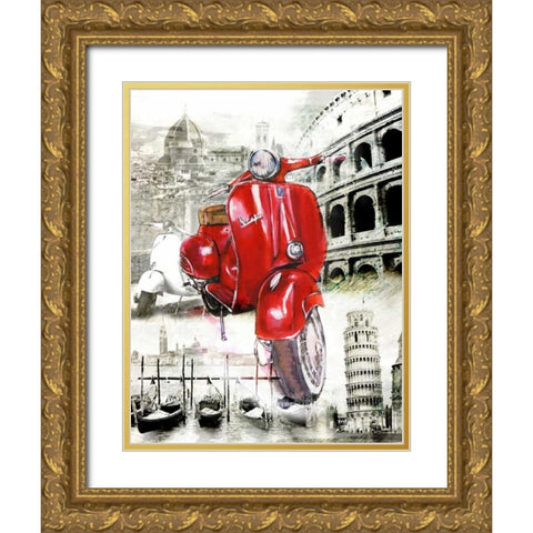 The Beautiful Motorbike Gold Ornate Wood Framed Art Print with Double Matting by Sola, Bresso