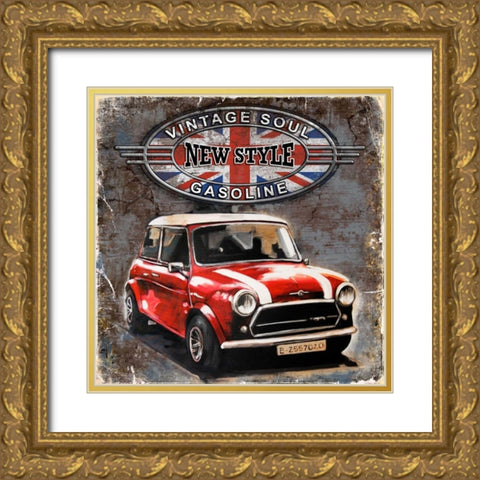 Car Vintage Soul Gold Ornate Wood Framed Art Print with Double Matting by Sola, Bresso