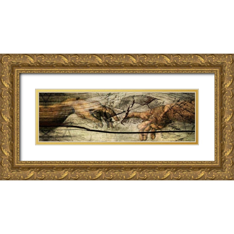 God and Adan Gold Ornate Wood Framed Art Print with Double Matting by Sola, Bresso