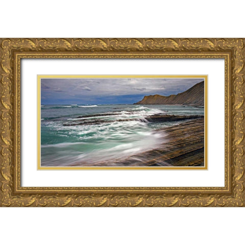 Sea 814 Gold Ornate Wood Framed Art Print with Double Matting by Palacios, J.A.
