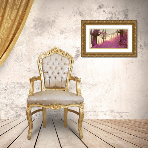 Forest in purple 827 Gold Ornate Wood Framed Art Print with Double Matting by Palacios, J.A.