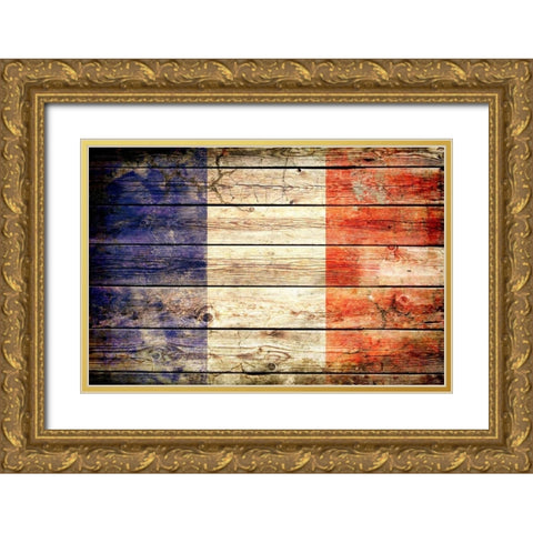 France 2 Gold Ornate Wood Framed Art Print with Double Matting by Robins, John H.