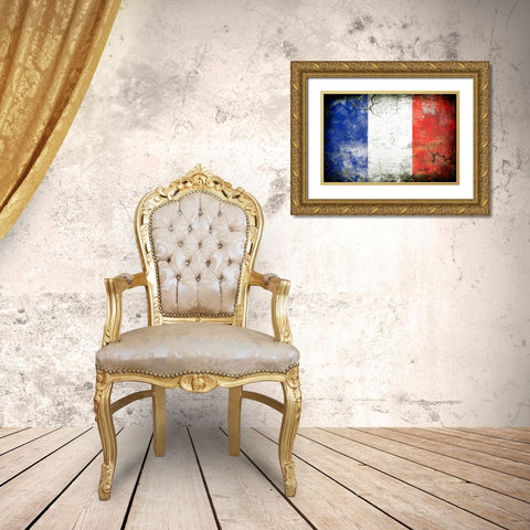 France 1 Gold Ornate Wood Framed Art Print with Double Matting by Robins, John H.