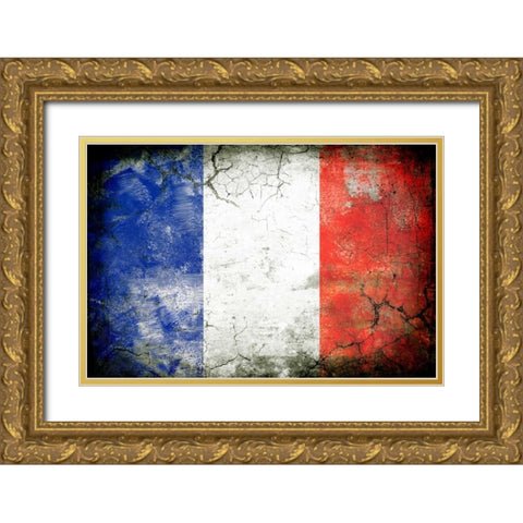 France 1 Gold Ornate Wood Framed Art Print with Double Matting by Robins, John H.
