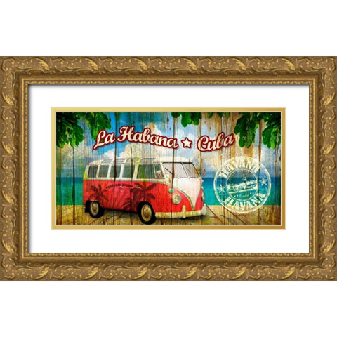 Van Havana Gold Ornate Wood Framed Art Print with Double Matting by Robert, Paul