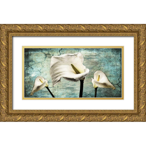 Callas I Gold Ornate Wood Framed Art Print with Double Matting by Willow, Susan P.