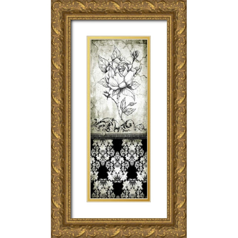 Rose Vintage II B Gold Ornate Wood Framed Art Print with Double Matting by Willow, Susan P.