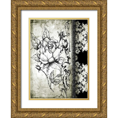 Rose Vintage I A Gold Ornate Wood Framed Art Print with Double Matting by Willow, Susan P.