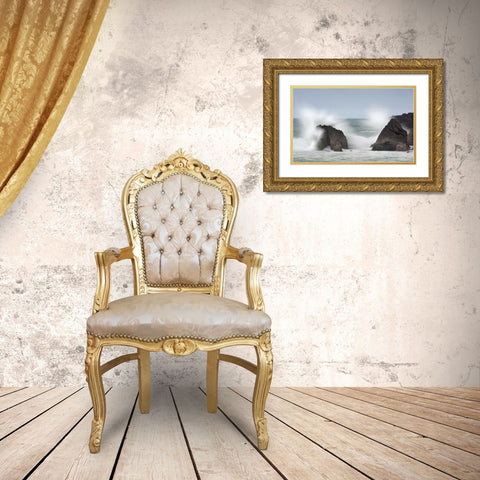 Game waves Gold Ornate Wood Framed Art Print with Double Matting by Vera, Urtzi