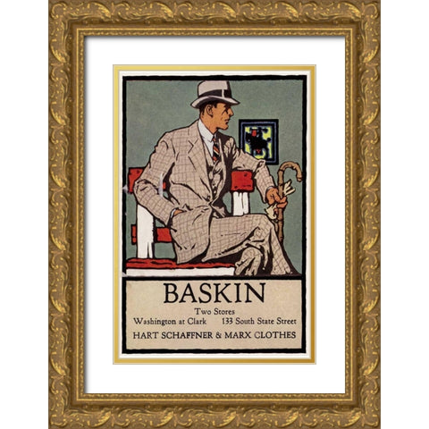 Baskins Fashions I Gold Ornate Wood Framed Art Print with Double Matting by Unknown