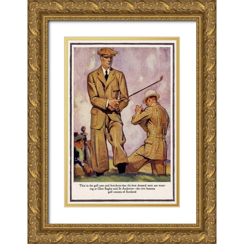 Baskins Fashions II Gold Ornate Wood Framed Art Print with Double Matting by Unknown