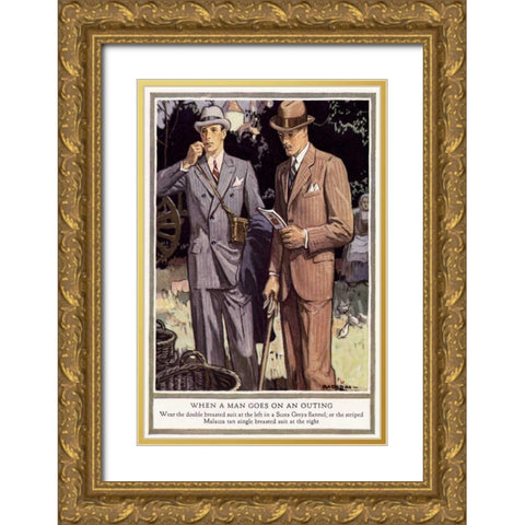 Baskins Fashions III Gold Ornate Wood Framed Art Print with Double Matting by Unknown