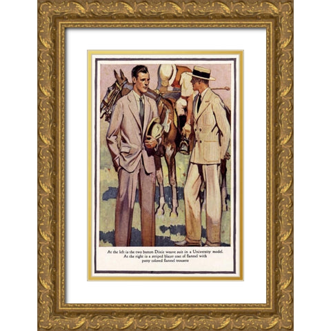 Baskins Fashions IV Gold Ornate Wood Framed Art Print with Double Matting by Unknown