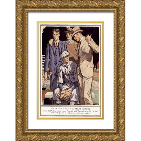 Baskins Fashions V Gold Ornate Wood Framed Art Print with Double Matting by Unknown